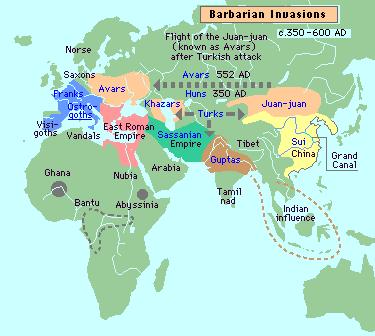 Barbarian Invasions (350-600 AD)
