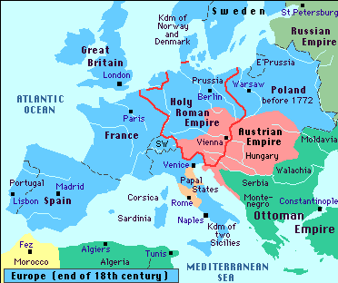 Europe circa 1800